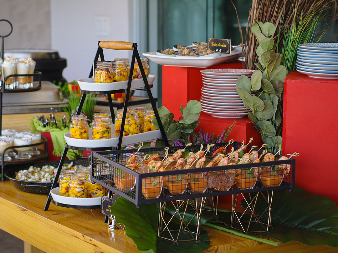 muestra de productos en la mesa